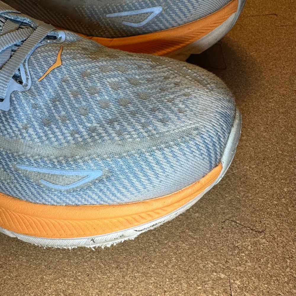 Hoka Clifton 9 Running Shoes Womens 9B Blue Orange 1127896 Road Sneakers Cushion - Picture 9 of 11